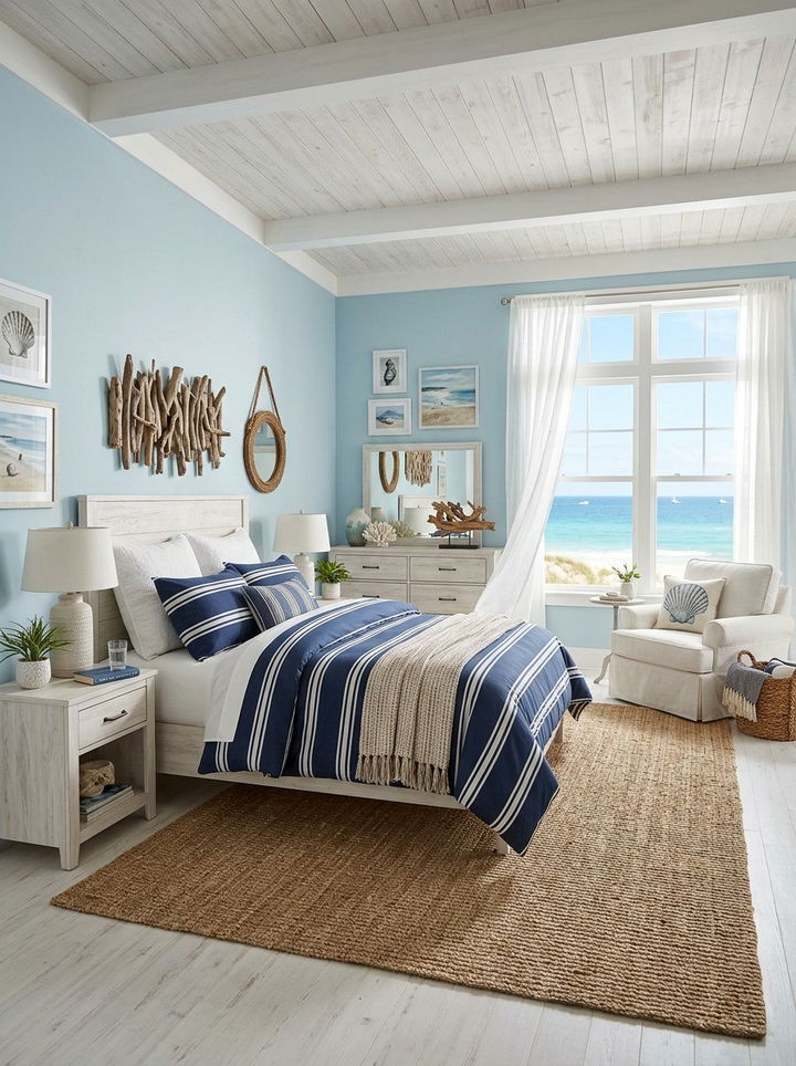 Coastal Blue Bedroom - 30 easy bedroom ideas
