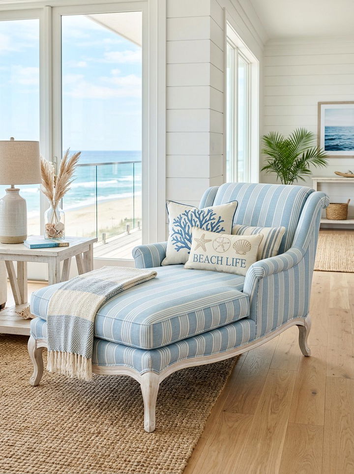 Coastal Blue Chaise Lounge - 30 bedroom chaise lounges