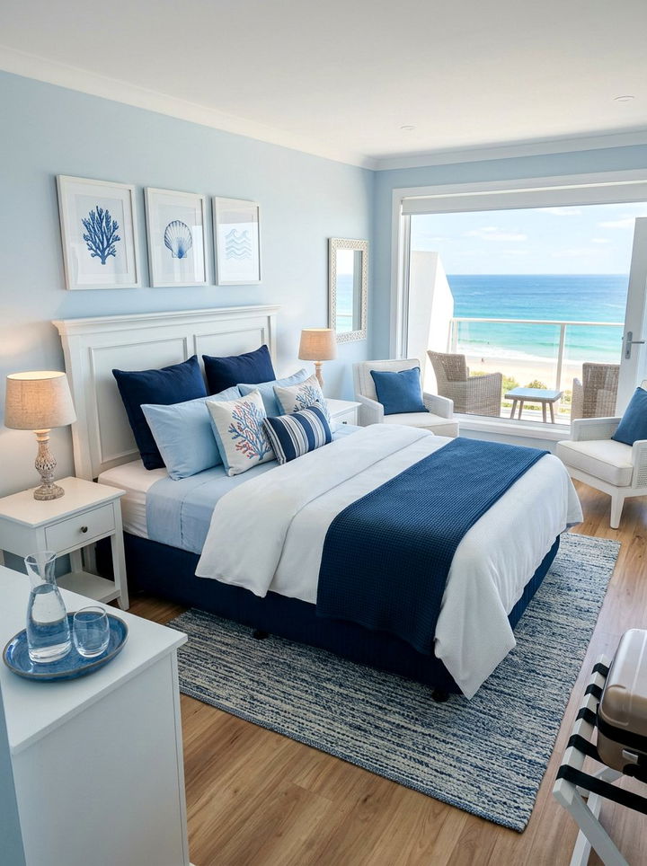 Coastal Blue Guest Room - 30 coastal blue bedroom ideas