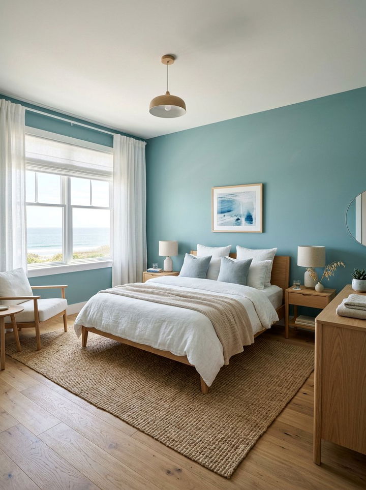 Coastal Blue Minimalist Bedroom - 30 minimalist blue bedroom ideas