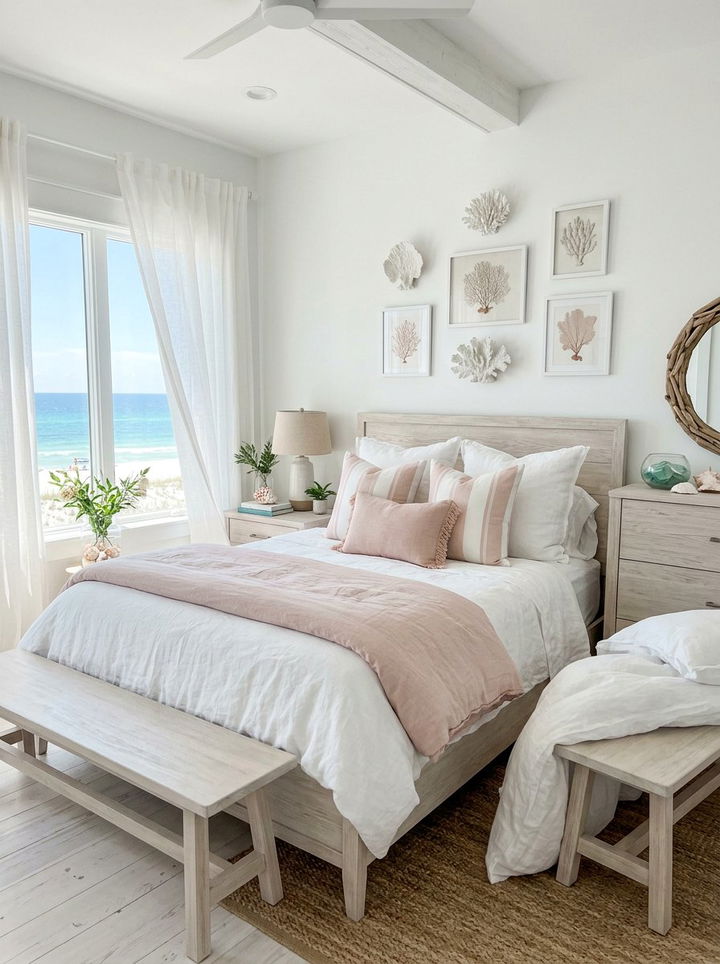 Coastal Blush And White Bedroom - 30 blush and white bedroom ideas