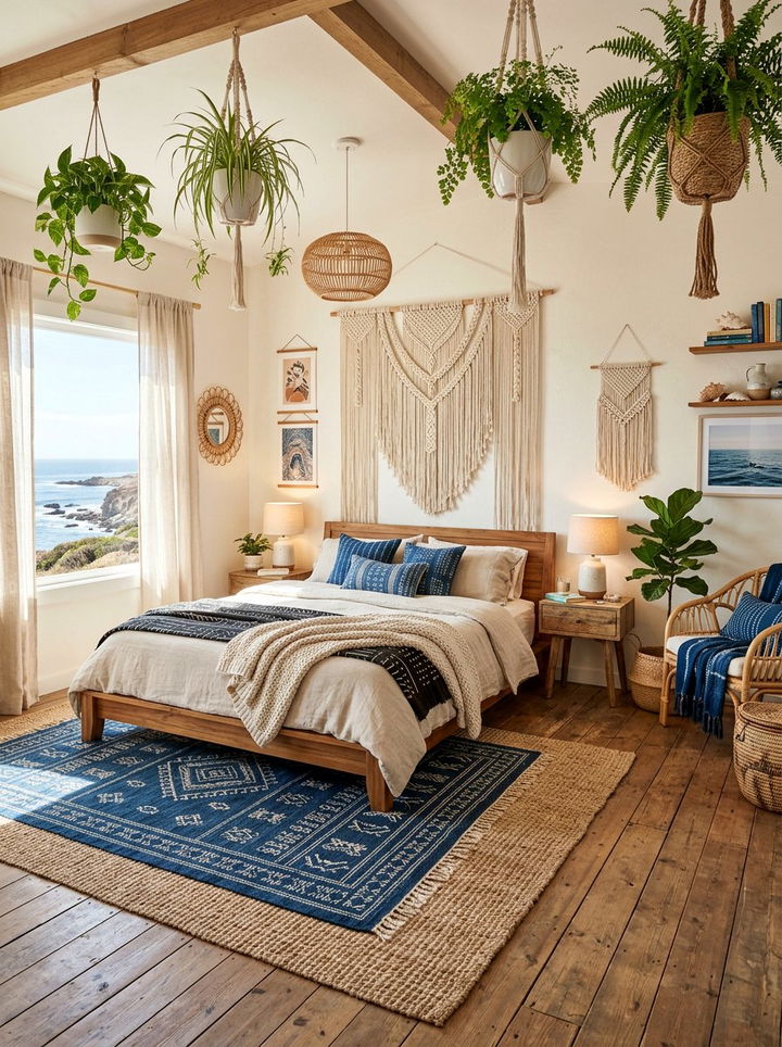 Coastal Boho Bedroom - 30 ocean themed bedroom ideas