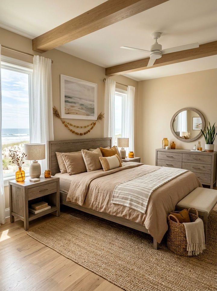 Coastal Brown Bedroom - 30 amber and brown bedroom ideas