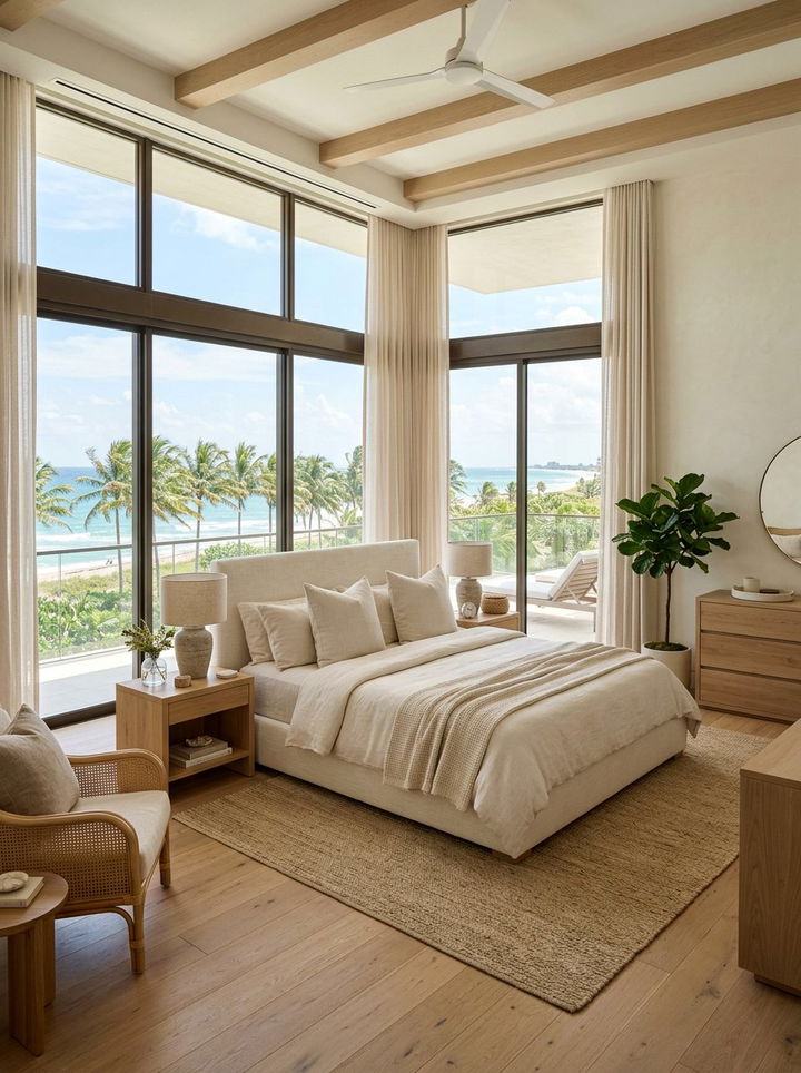 Coastal Cream Bedroom Large Windows - 30 coastal cream bedroom ideas