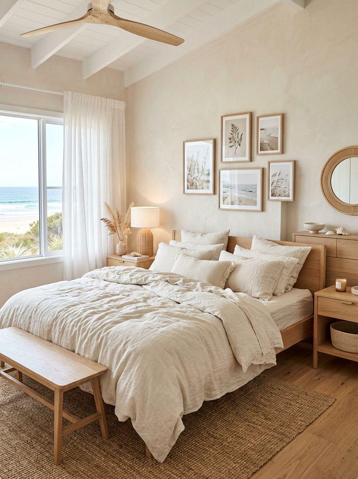 Coastal Cream Bedroom Linen Bedding - 30 coastal cream bedroom ideas