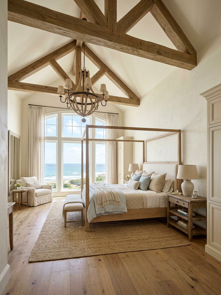 Coastal Cream Bedroom Vaulted Ceilings - 30 coastal cream bedroom ideas
