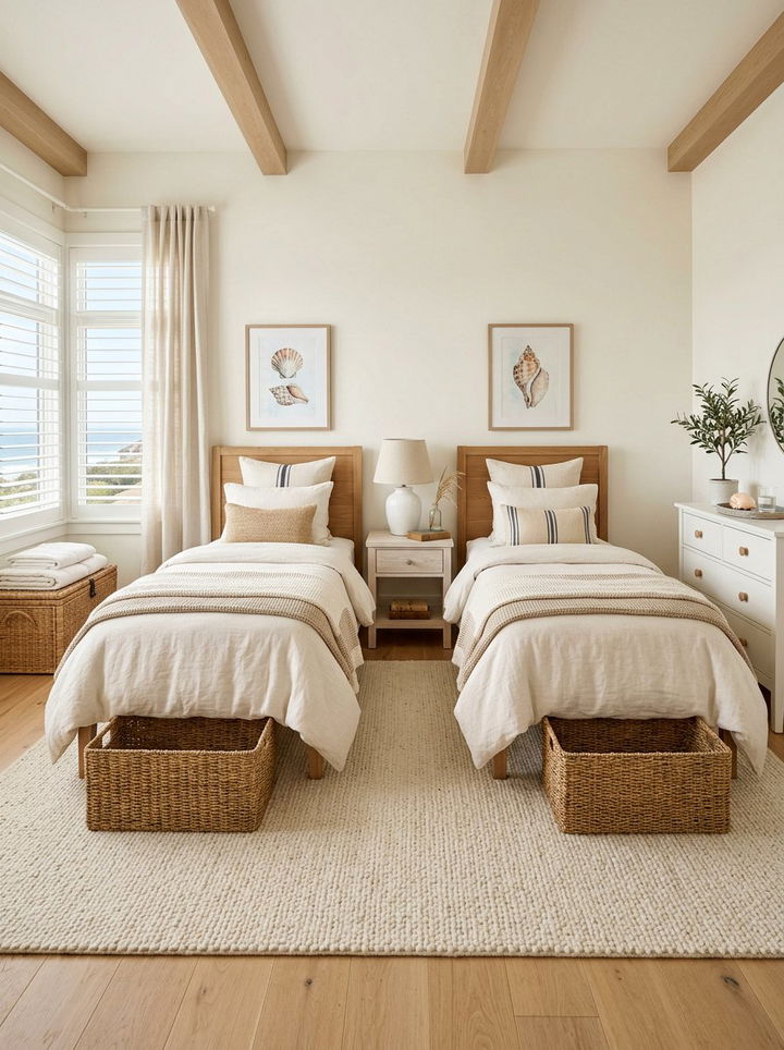 Coastal Cream Guest Bedroom - 30 coastal cream bedroom ideas