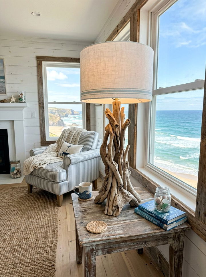Coastal Driftwood Lamp - 30 bedroom bedside lamps