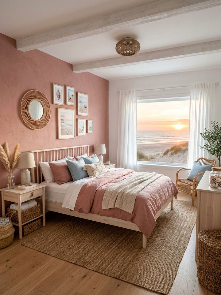 Coastal Dusty Rose Bedroom Style - 30 dusty rose accent wall bedroom