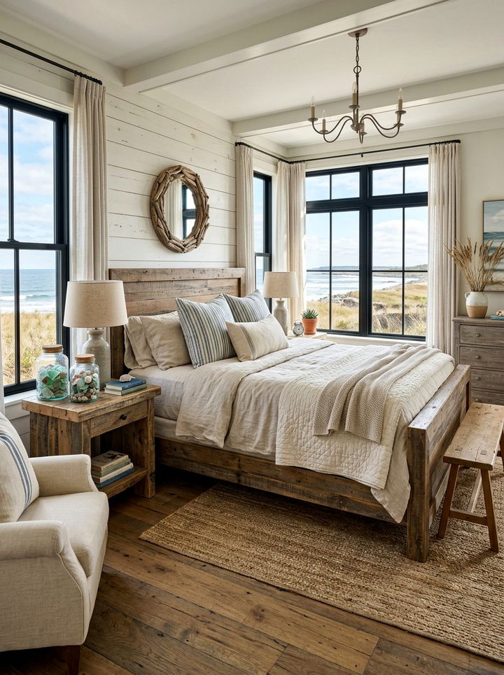 Coastal Farmhouse Bedroom - 30 beach house bedroom ideas