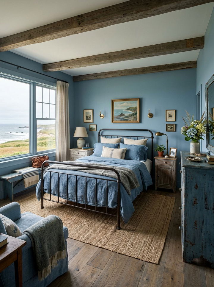 Coastal Farmhouse Blue Palette - 30 coastal blue bedroom ideas