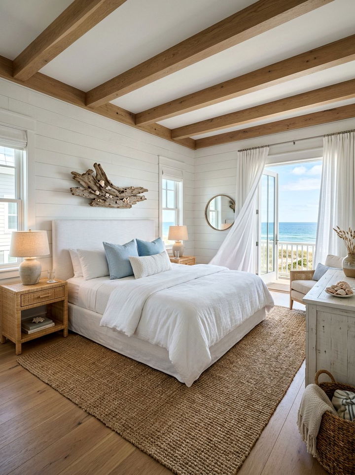 Coastal Farmhouse White Bedroom - 30 farmhouse white bedroom ideas