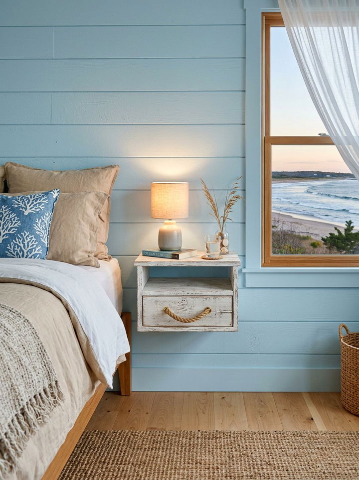 Coastal Floating Nightstand - 30 bedroom floating nightstands