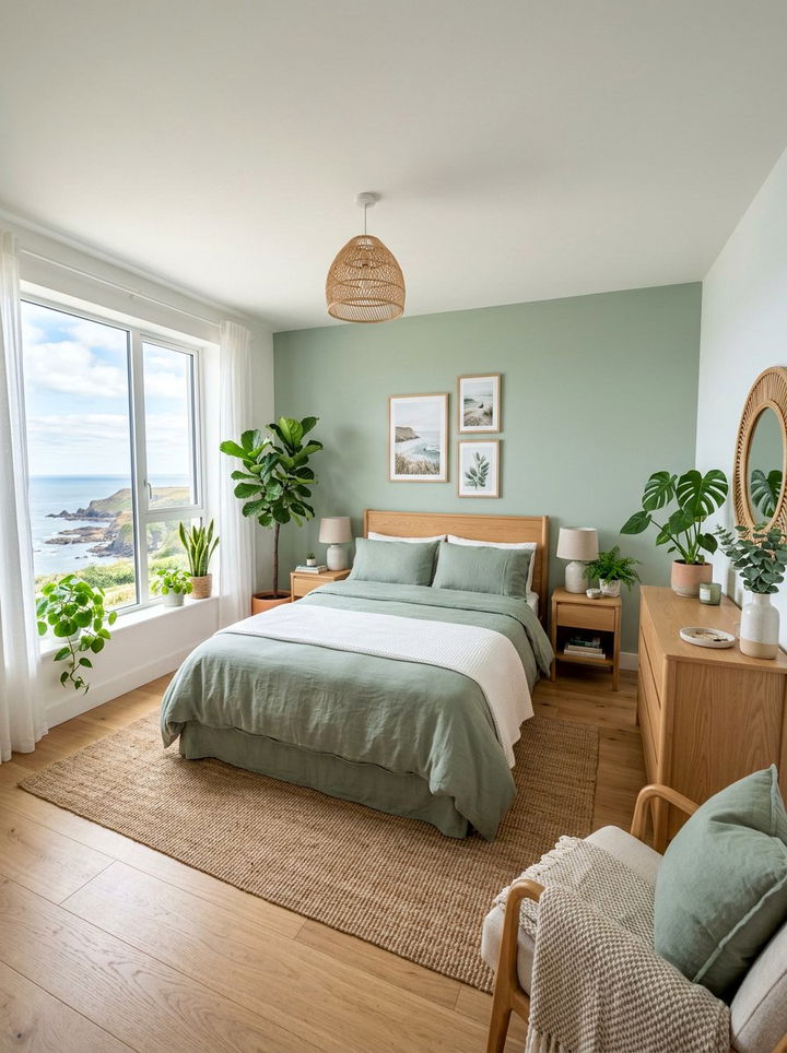 Coastal Green Bedroom - 30 California casual bedroom ideas