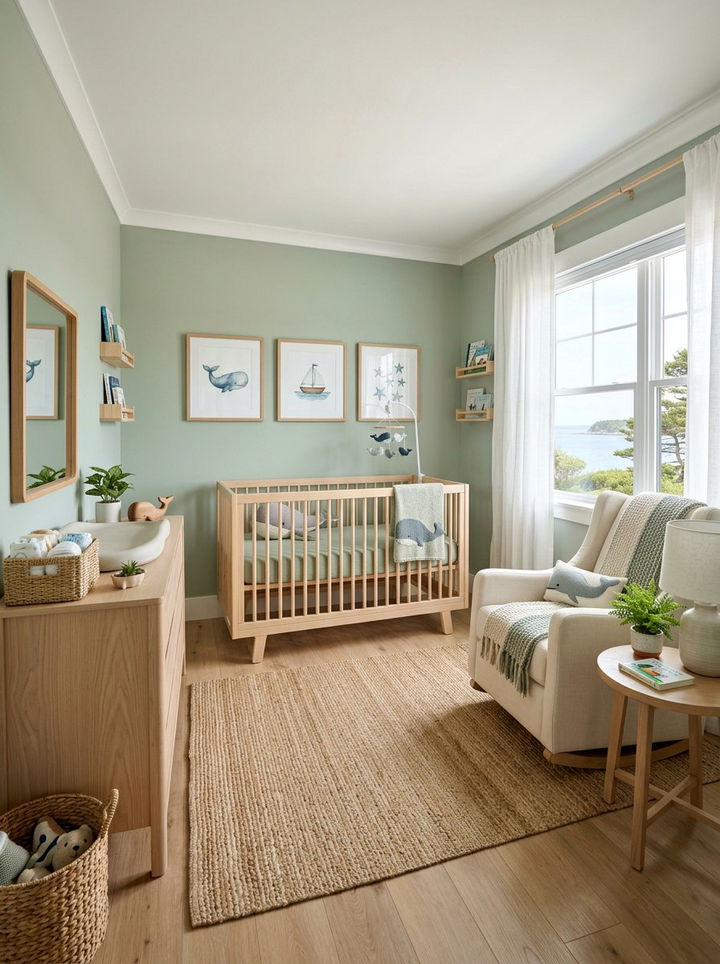 Coastal Green Nursery Bedroom - 30 coastal green bedroom ideas