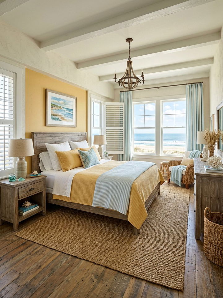 Coastal Honey Yellow Bedroom - 30 honey yellow bedroom ideas