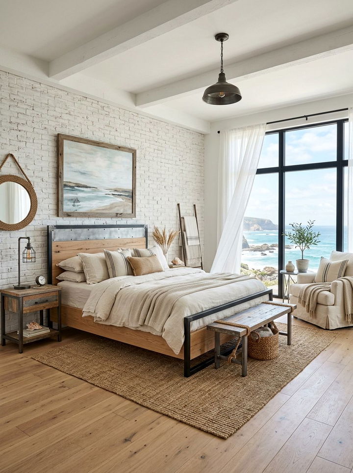 Coastal Industrial Cream Bedroom - 30 industrial cream bedroom ideas