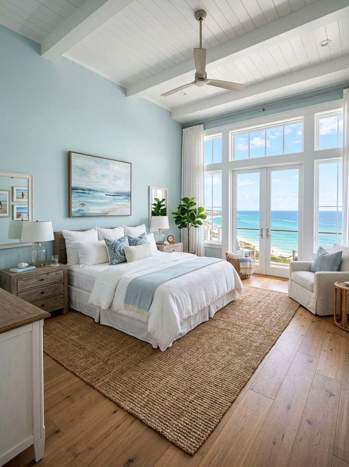 Coastal Master Bedroom - 30 ocean blue bedroom ideas