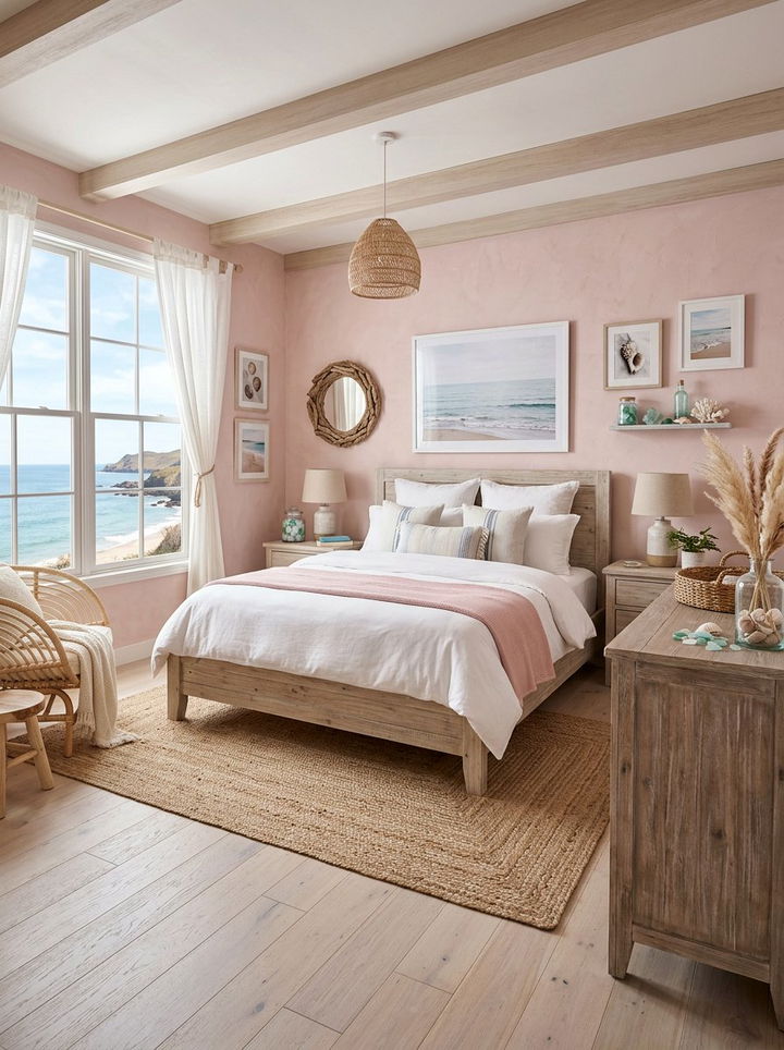 Coastal Pink Bedroom - 30 bedroom dusty pink walls