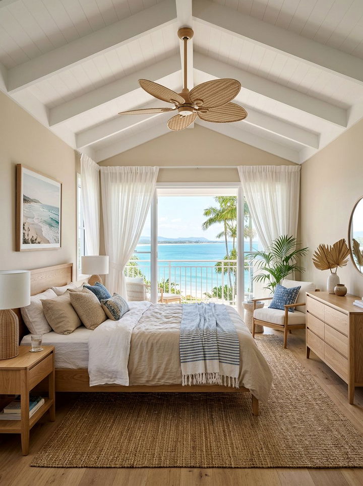 Coastal Rattan Fan - 30 bedroom fans