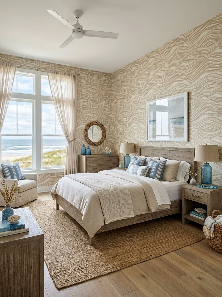 Coastal Sand Dune Wallpaper - 30 bedroom peel and stick wallpapers