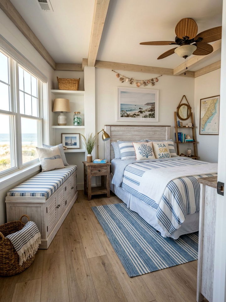 Coastal Storage Bench - 30 bedroom storage benches