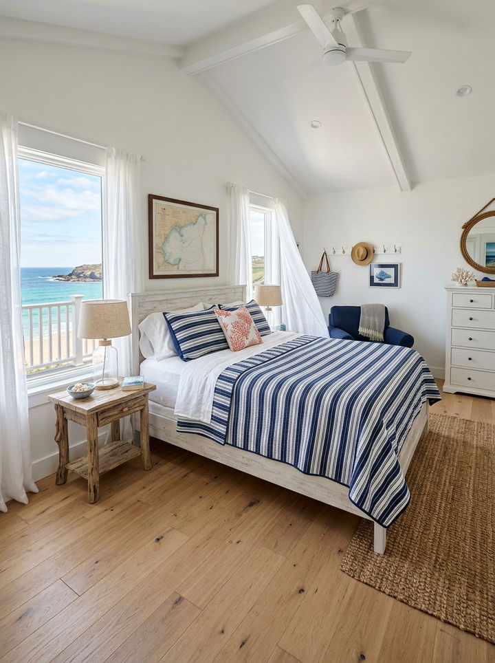 Coastal Stripe Quilt - 30 bedroom quilts