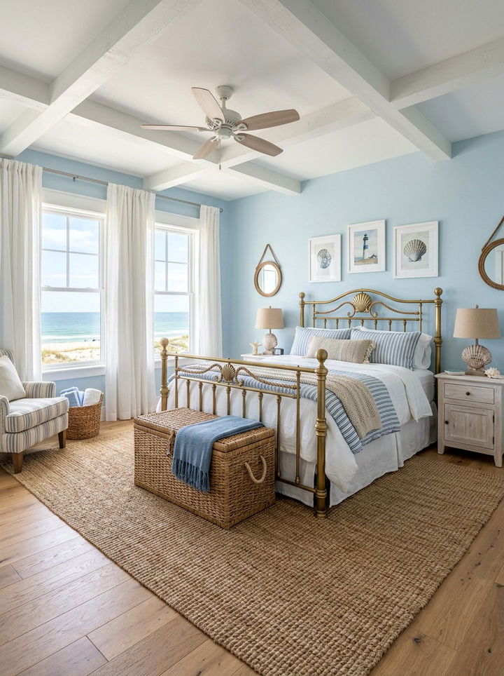 Coastal Style Brass Bed - 30 bedroom brass beds