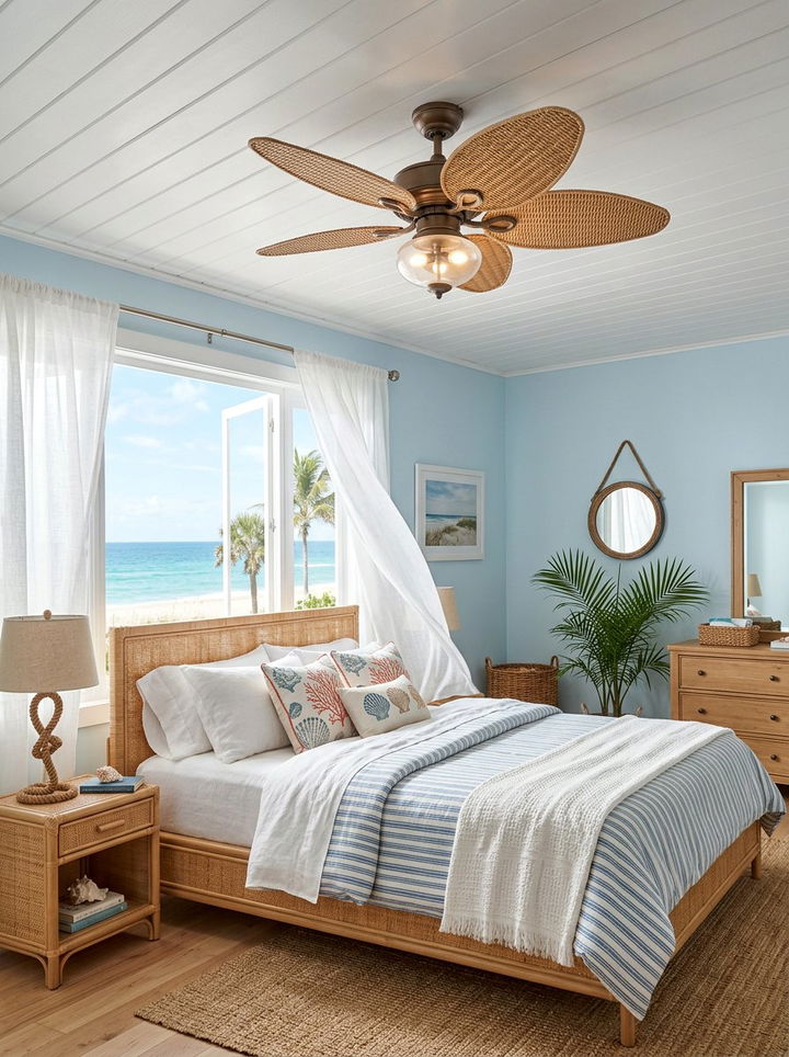 Coastal Style Ceiling Fan - 30 bedroom ceiling fans