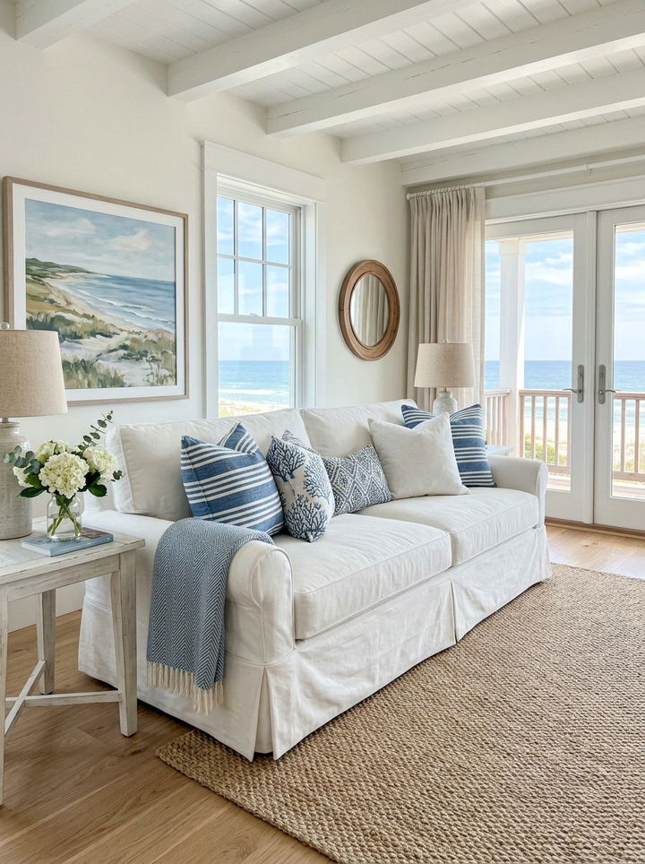 Coastal Style Slipcovered Sofa Bed - 30 bedroom sofa bed ideas