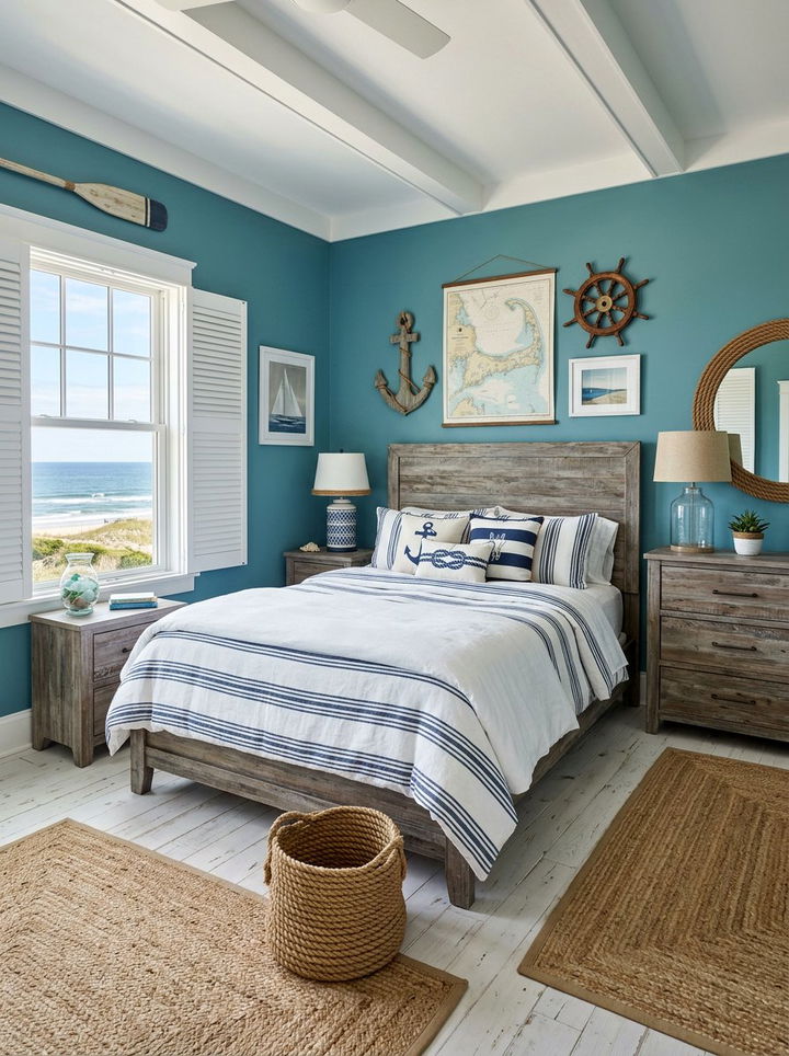 Coastal Teal Bedroom - 30 cool teal bedroom ideas