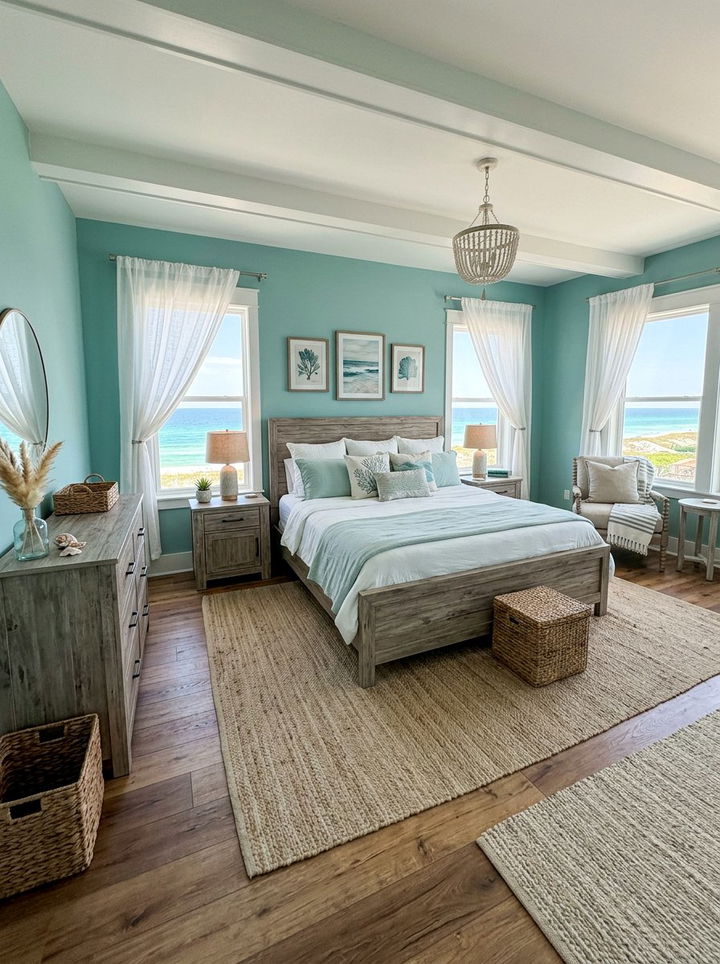 Coastal Teal Bedroom - 30 teal bedroom design ideas