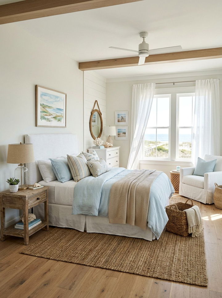 Coastal Theme Bedroom - 30 townhouse bedroom ideas