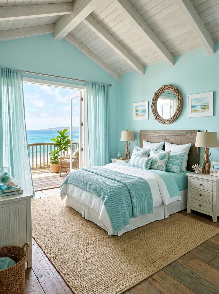 Coastal Turquoise Bedroom - 30 turquoise bedroom ideas