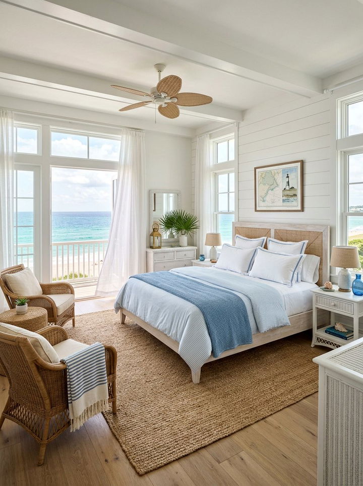 Coastal White Bedroom - 30 bedroom white bedding ideas
