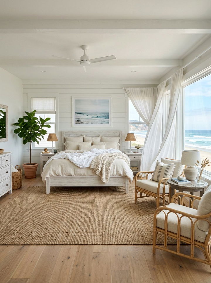 Coastal White Bedroom - 30 bright white bedroom ideas