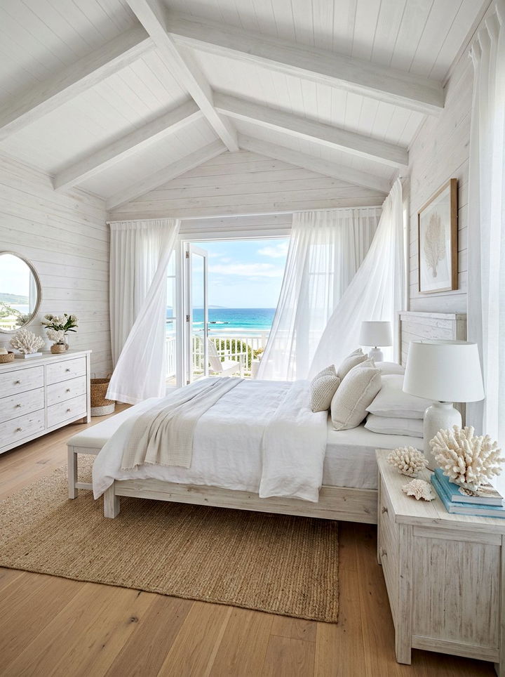 Coastal White Bedroom - 30 all white bedroom ideas