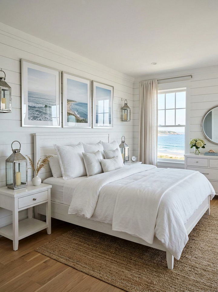 Coastal White Silver Bedroom - 30 silver and white bedroom ideas