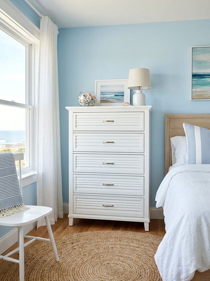 Coastal White Tall Dresser - 30 bedroom tall dressers