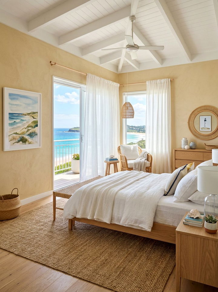 Coastal Yellow And White Bedroom - 30 yellow and white bedroom ideas