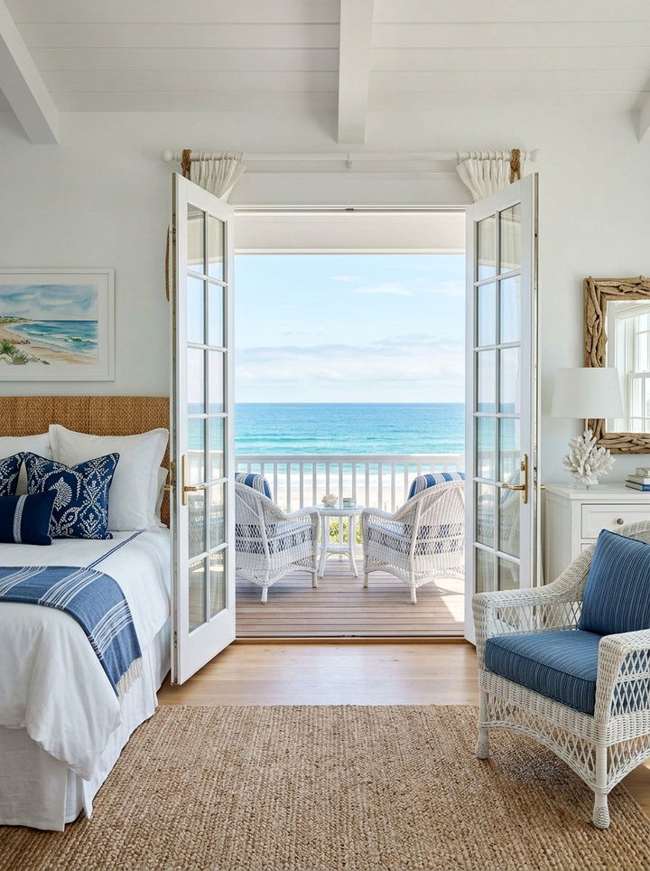 Coastal bedroom french doors - 30 bedroom french doors
