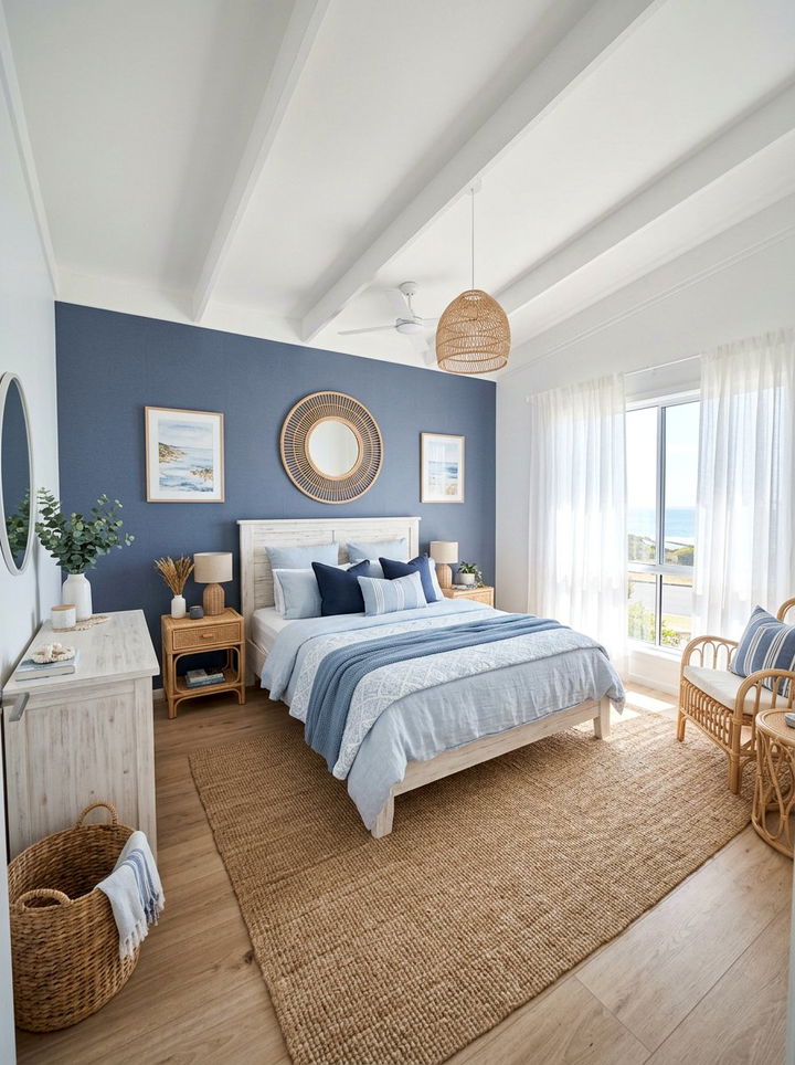 Coastal blue bedroom - 30 restful bedroom ideas