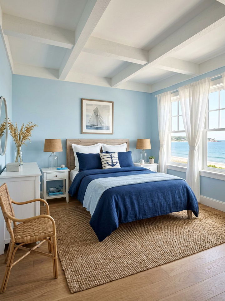 Coastal blue bedroom - 30 summer inspired bedroom color ideas