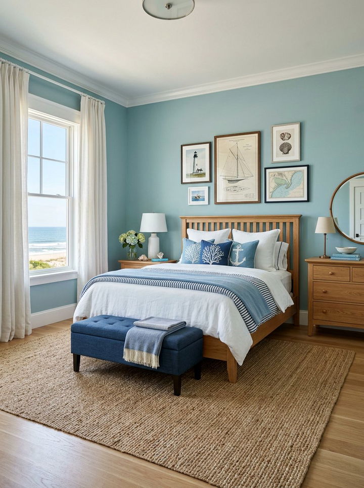 Coastal blue traditional bedroom - 30 traditional blue bedroom ideas