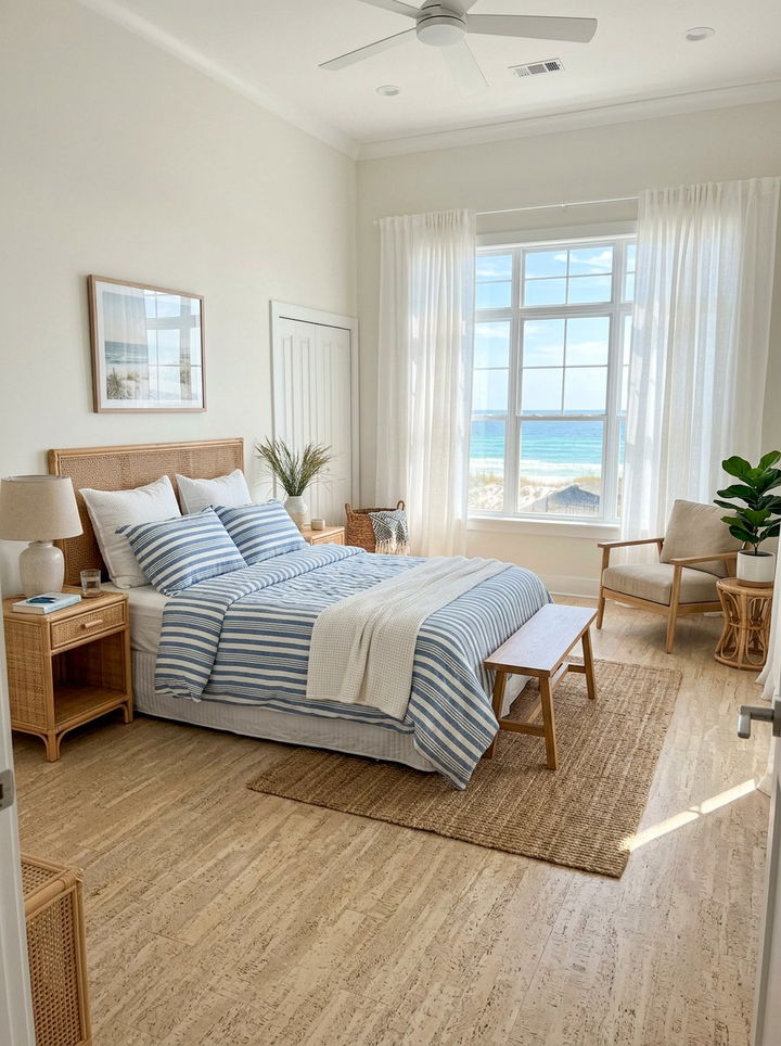 Coastal cork flooring - 30 bedroom cork flooring ideas