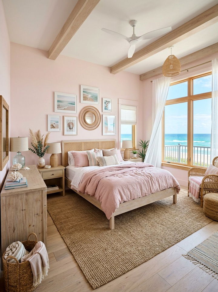 Coastal pink bedroom - 30 pale pink bedroom ideas