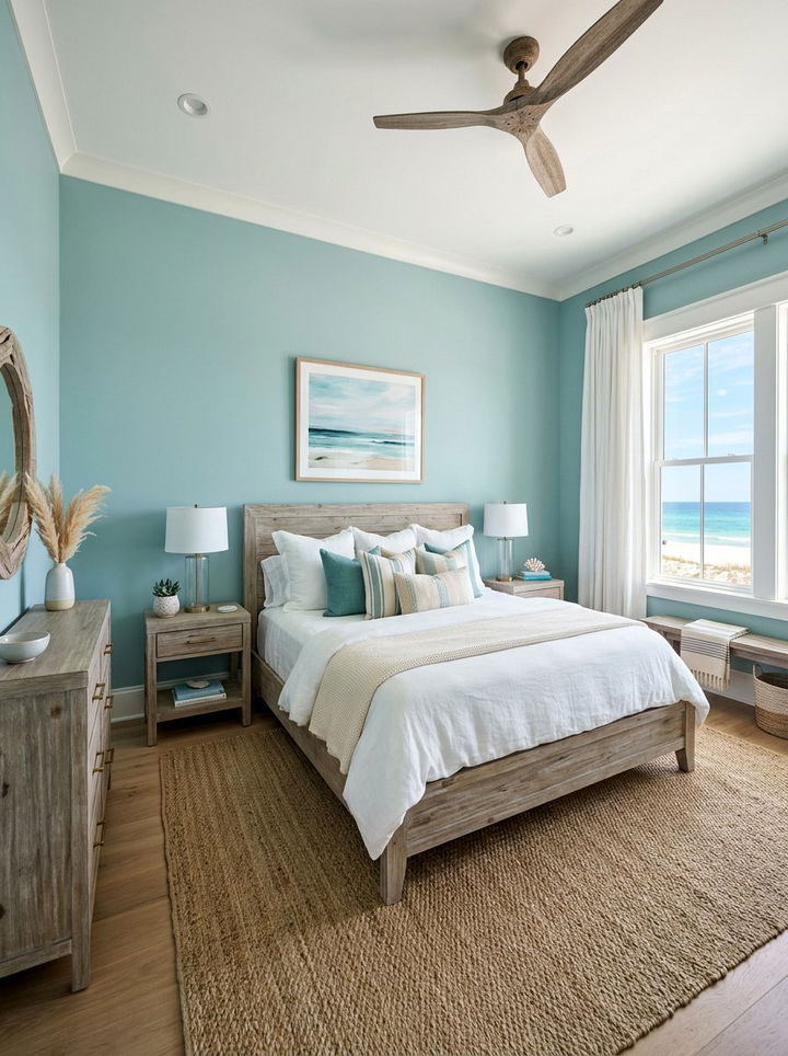 Coastal teal bedroom - 30 contemporary teal bedroom ideas
