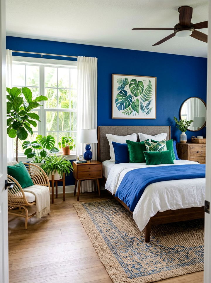 Cobalt Blue And Green Bedroom - 30 cobalt bedroom ideas