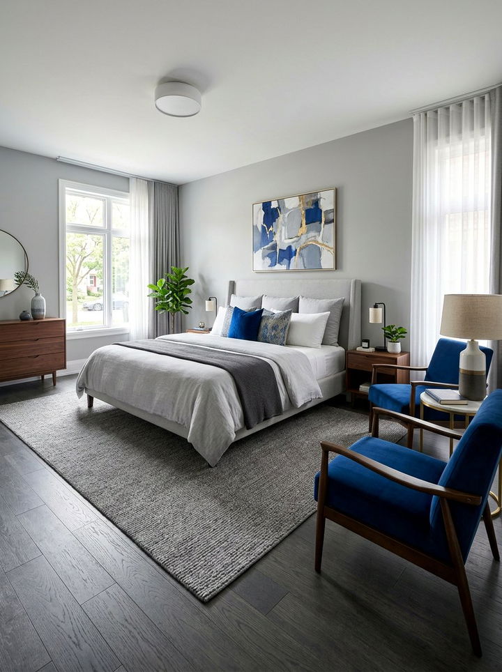 Cobalt Blue And Grey Bedroom - 30 cobalt bedroom ideas
