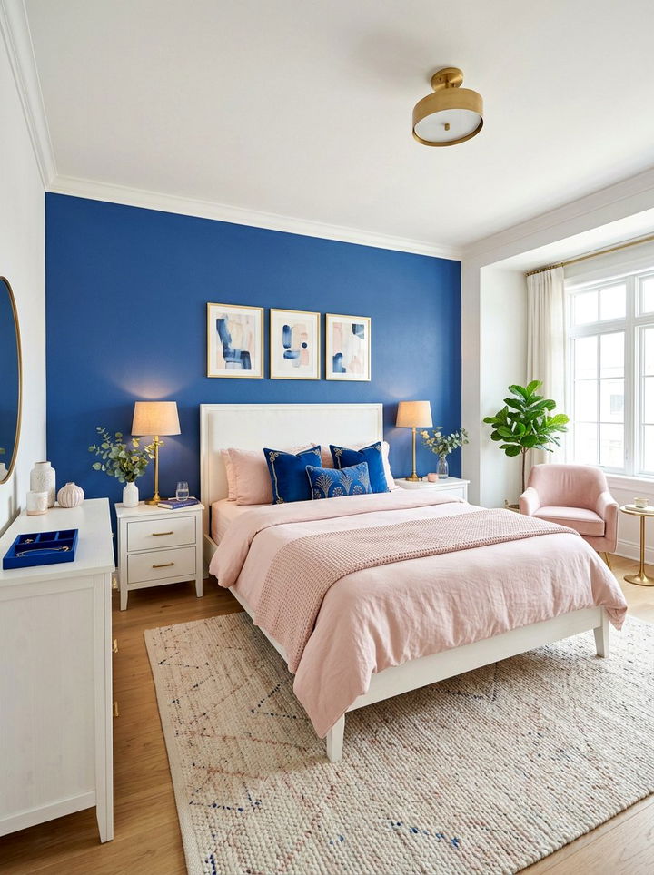Cobalt Blue And Pink Bedroom - 30 cobalt blue bedroom ideas